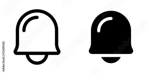 Vector notification bell icon. Black, white background. Perfect for app and web interfaces, infographics, presentations, marketing, etc.