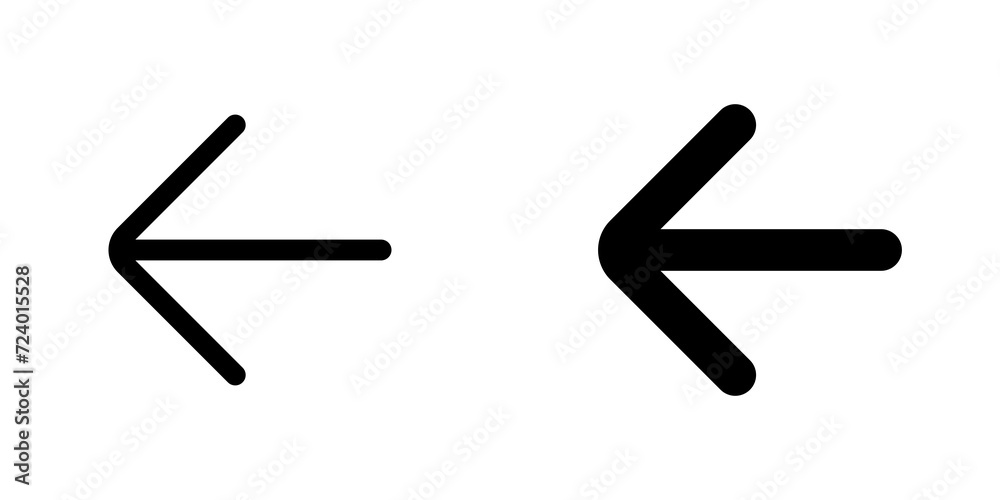 Vector single arrow chevron left icon. Black, white background. Perfect for app and web interfaces, infographics, presentations, marketing, etc. Vector single arrow chevron left icon. Black, white background. Perfect for app and web interfaces, infographics, presentations, marketing, etc.