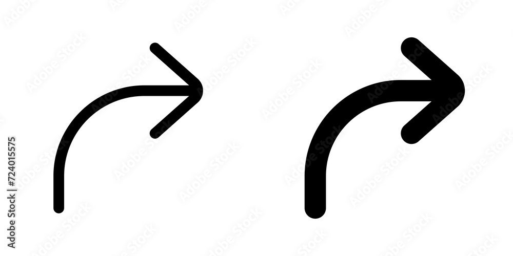 Vector turn right arrow chevron icon. Black, white background. Perfect for app and web interfaces, infographics, presentations, marketing, etc. Vector turn right arrow chevron icon. Black, white background. Perfect for app and web interfaces, infographics, presentations, marketing, etc.