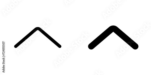 Vector single arrow chevron up icon. Black, white background. Perfect for app and web interfaces, infographics, presentations, marketing, etc.