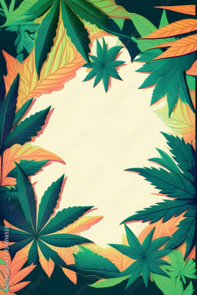 Marijuana Festival: Natural, Bright, Legalize Text Frame Insert