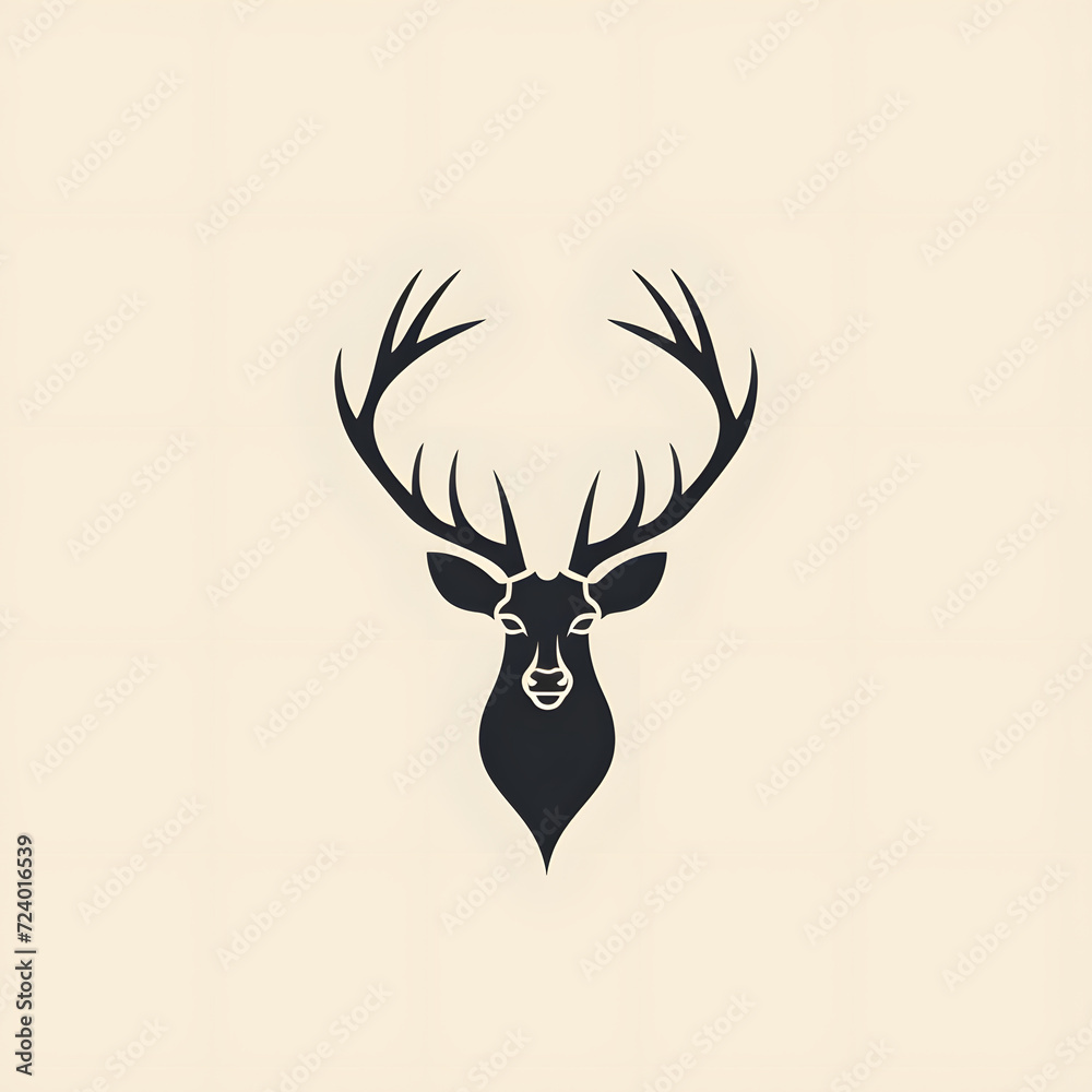 custom made wallpaper toronto digitalElegant luxury logo deer head illustration. Simplicity, minimalist, modern logo