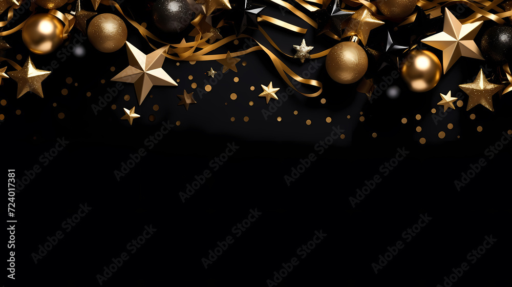 Naklejka premium Holiday decorative border, festive background with festive star decoration