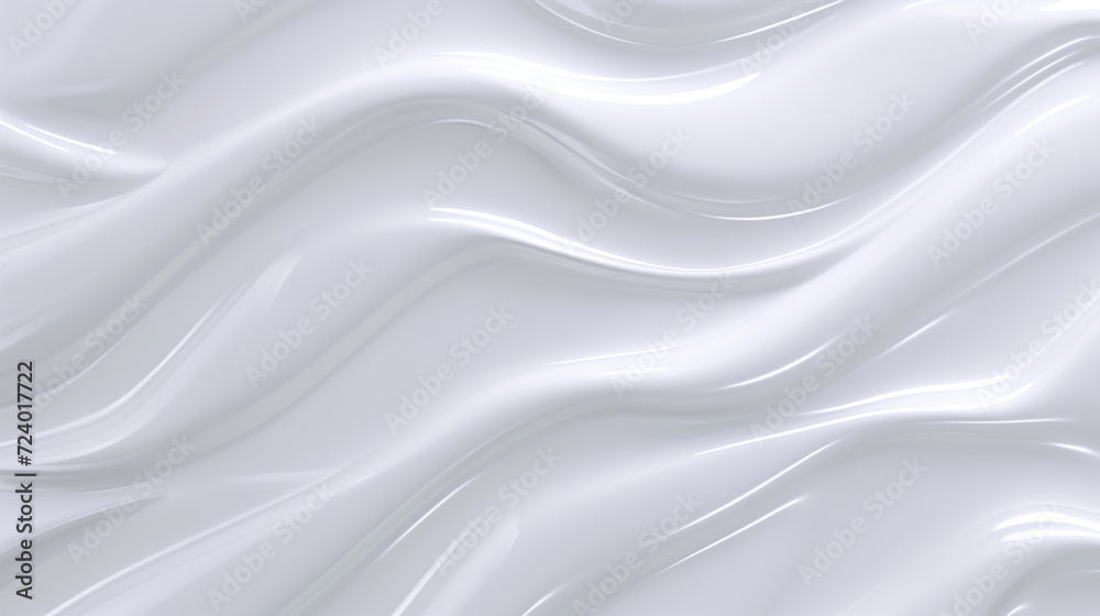 Fototapeta premium 3d illustration of white silk background with smooth lines and waves.