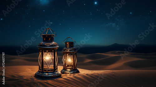 Eid Mubarak ramadan background moslem eid al fitri, lantern, food, iftar, eid al adha concept background photo