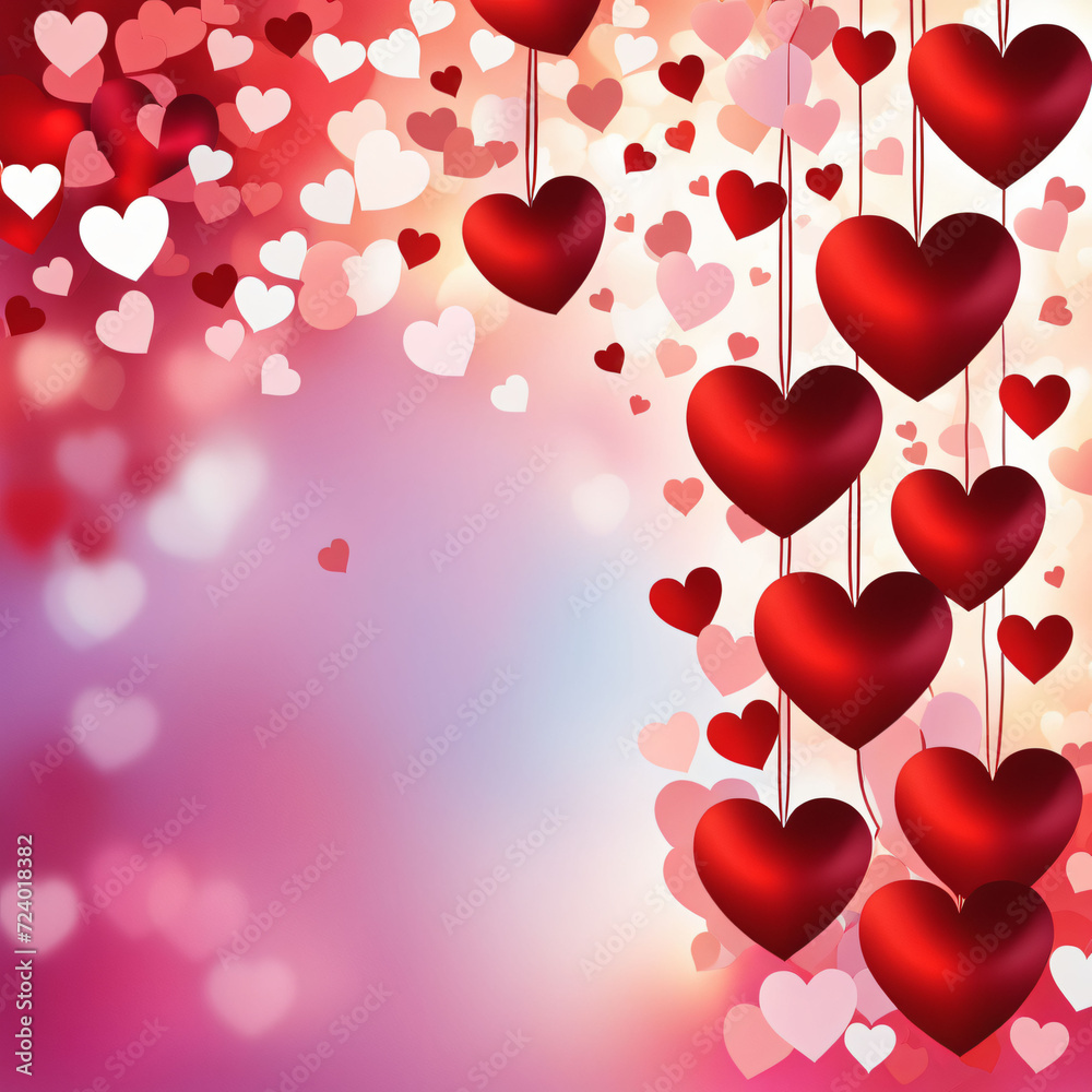 3D beautiful background of hearts for Valentine's Day..wallpaper..wallpaper. generated AI