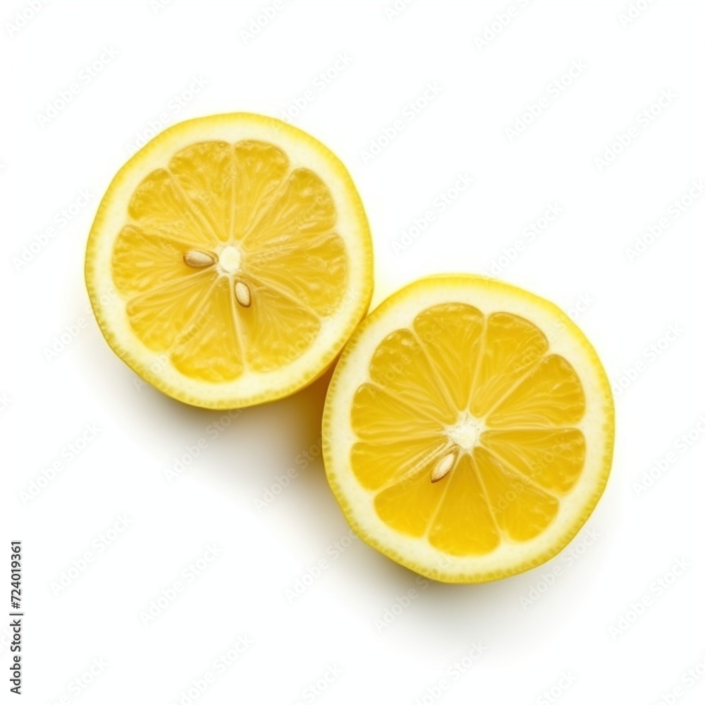 Lemon slices isolated on white background