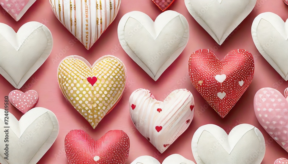 Obraz premium pink heart with bow suitable as valentine background 