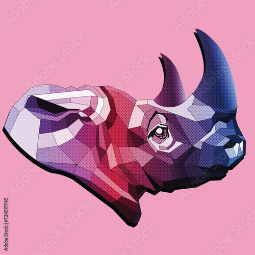 06 Rhino pop art illustration