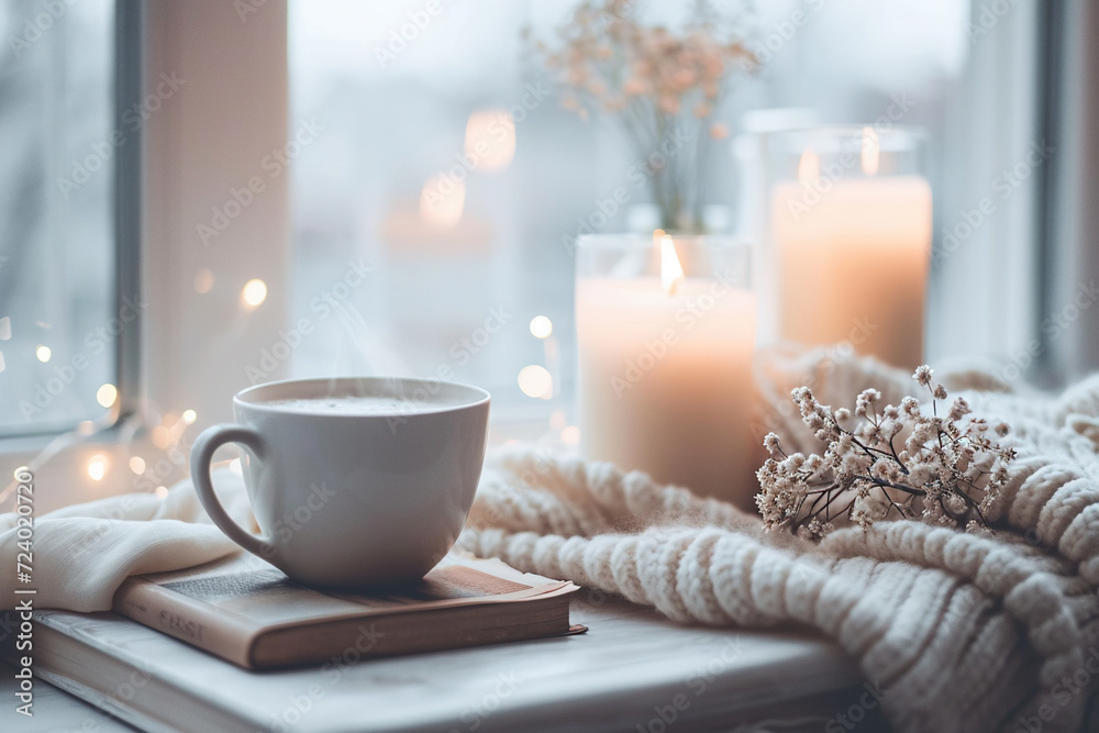 cup of coffee and candles