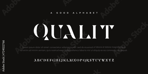 Quality Abstract minimal modern alphabet fonts. Typography technology vector illustration