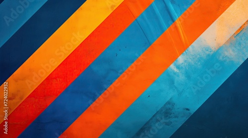 Orange and blue geometric stripes