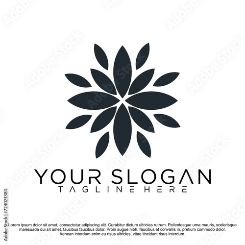 floral with flowers logo, icon template Vector illustration