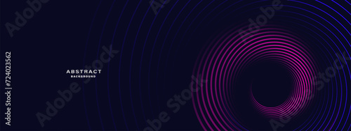 Blue abstract background with spiral shapes. Technology futuristic template. Vector illustration.