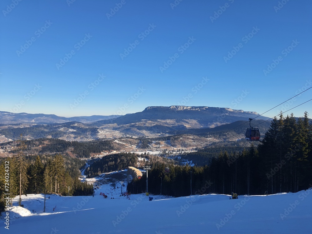 Ravna Planina, Bosnia and Herzegovina panorama ski resort on a sunny day