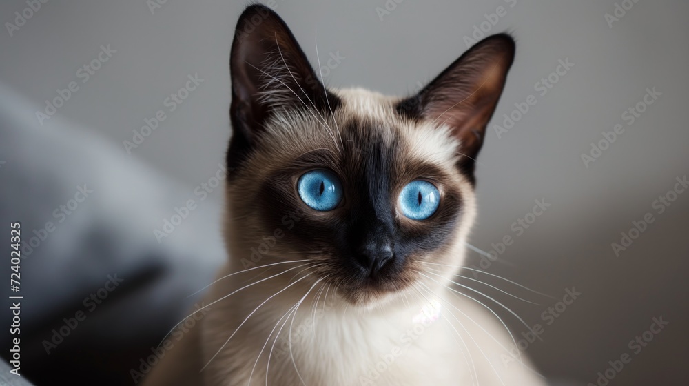 Siamese Cat with Striking Blue Eyes