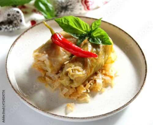 Pickled cabbage rolls with meat