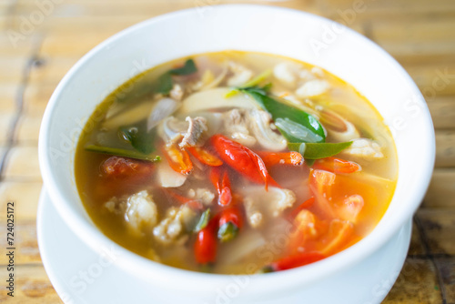 Spicy and sour soup with pork bone