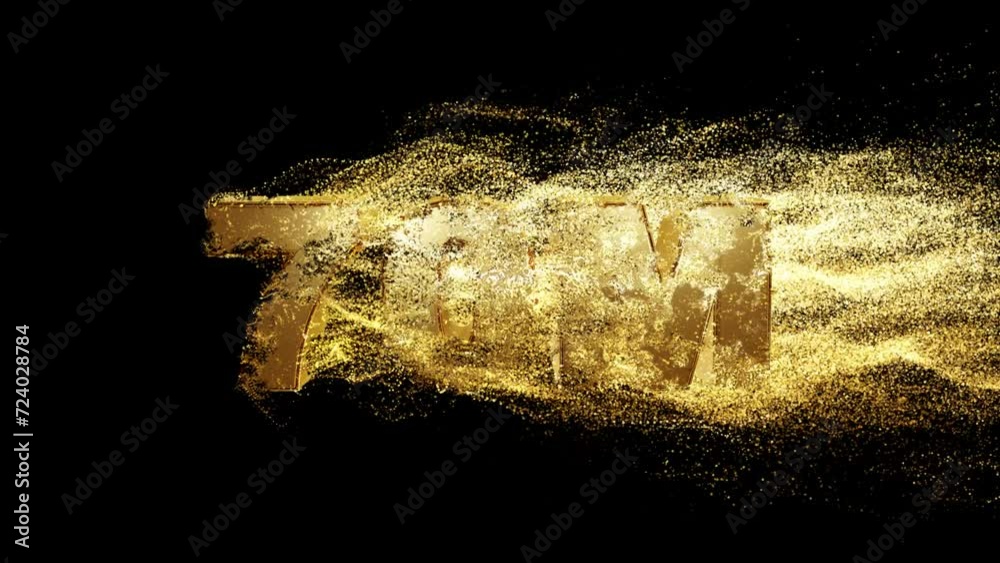 Gold Color Letters Example Using Luster Dust 70M realistic 3d gold text with particle dust effect on black ...