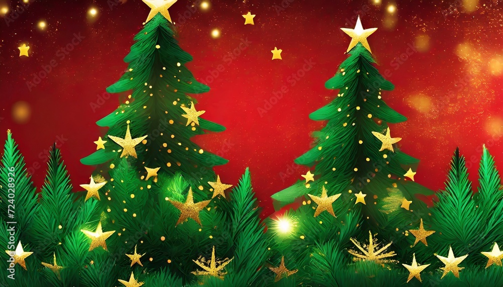 christmas tree with stars and lights
