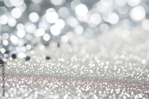 Silver glitter background with shiny sparkles