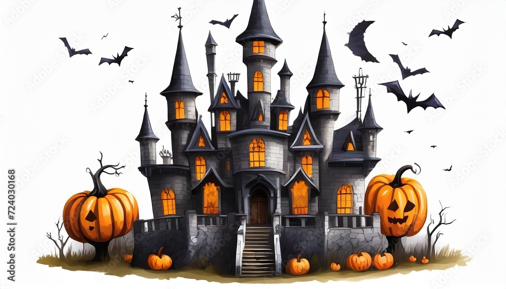 halloween background with castle 