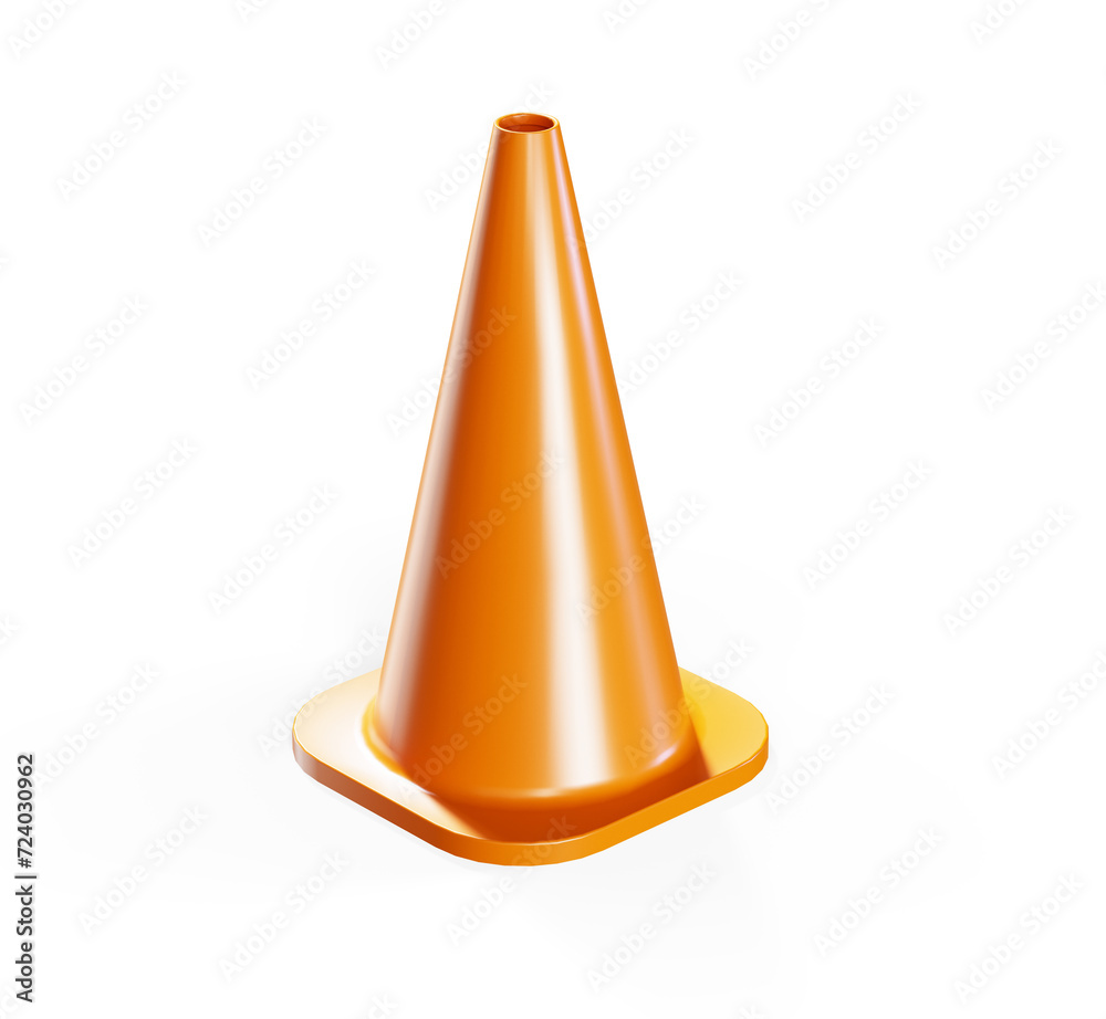 Traffic cone isolated over white 3d render Traffic cone isolated over white 3d render