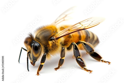 Honey bee in front of a white background  © sofian