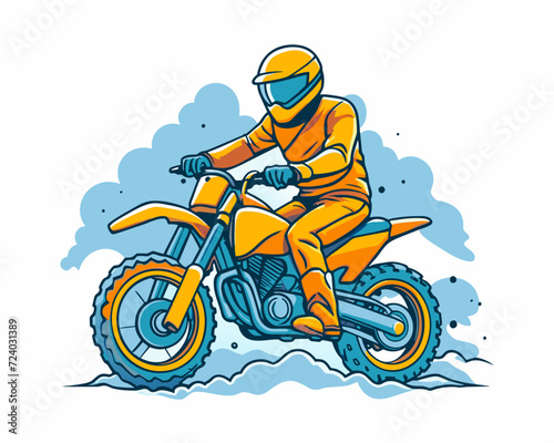 motorcross t shirt design illustration vector