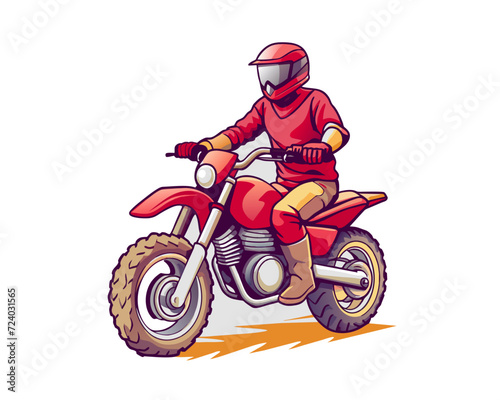 motorcross t shirt design illustration vector