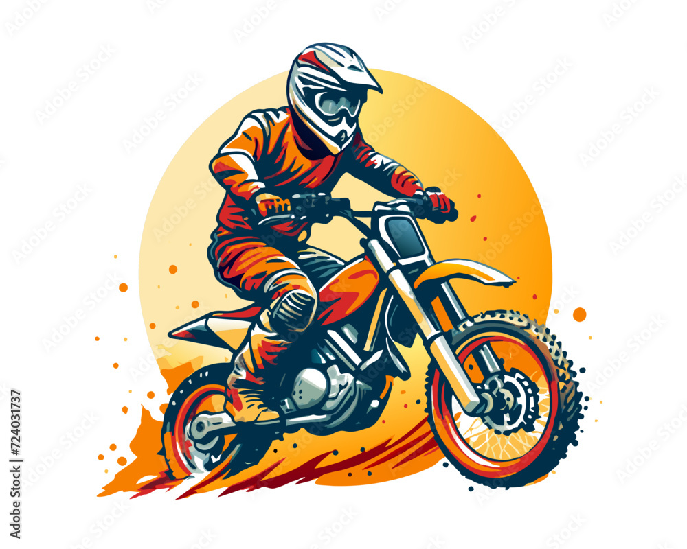 motorcross t shirt design illustration vector