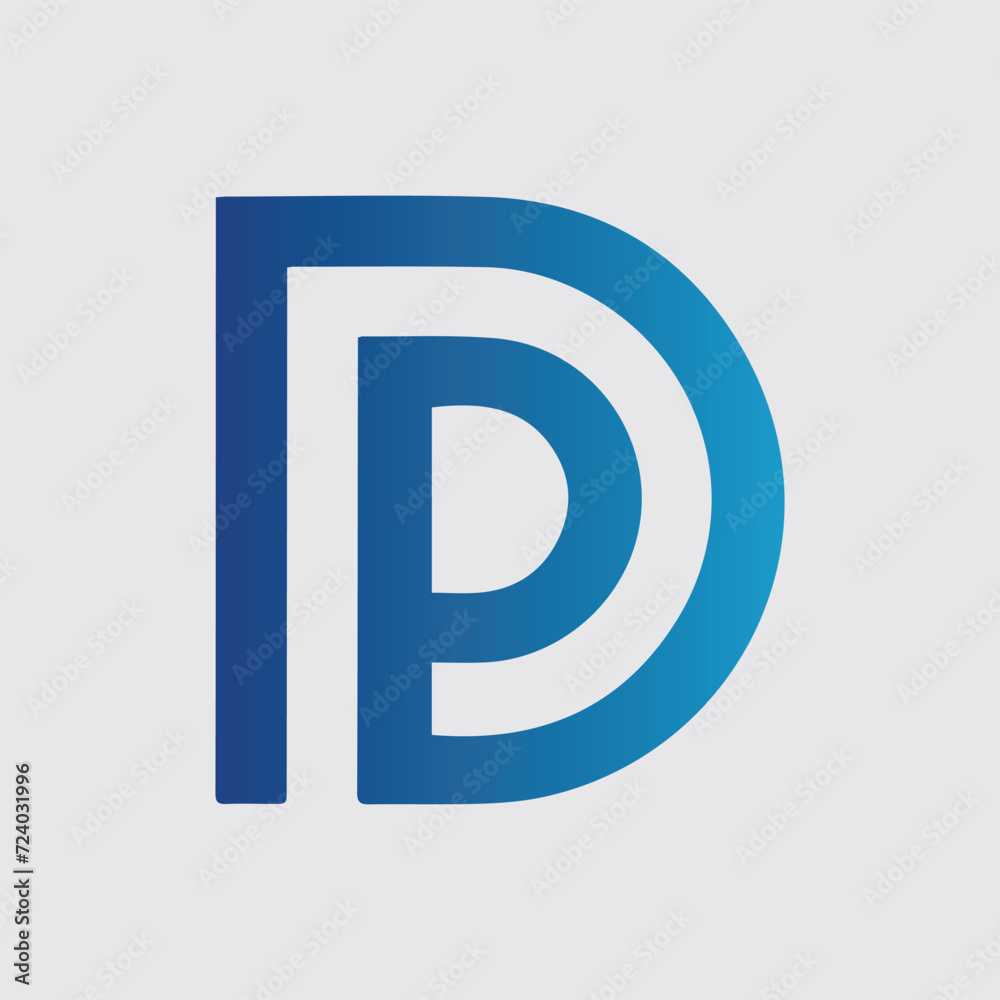 Obraz premium letter D Logo gradient colorful design illustration logo template design, flat letter d logo vectors