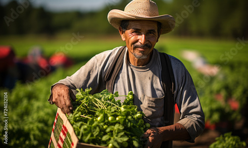 portrait of Farmworker, who Manually plant, cultivate, and harvest vegetables, fruits, nuts, horticultural specialties, and field crops