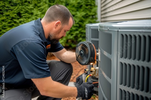 HVAC Technician Working