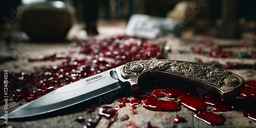 knife and blood photo