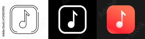 Audio Media Player Song icon. Modern UI Design Element for Music App Design. Music Player User Interface Design. Linear, Filled, Colored Music icon Set. Vector illustration