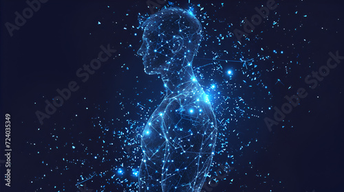 Body silhouette with space and galaxy background milky way spiritual life and belief Made by AI Artificial intelligence © Saleem