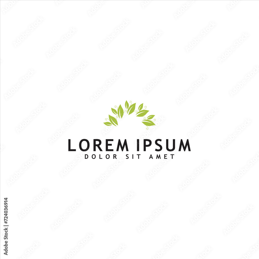 Green leaf logo design vector isolated on white background. eco organic logo design vector template.