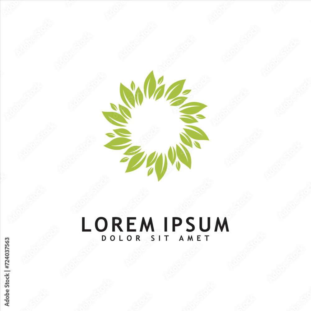Green leaf logo design vector isolated on white background. eco organic logo design vector template.