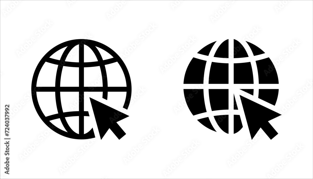 Web icon set. Click to go to website or internet icon for apps and websites. vector illustration on white background Web icon set. Click to go to website or internet icon for apps and websites. vector illustration on white background