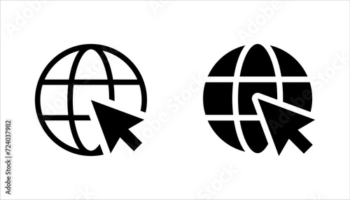 Web icon set. Click to go to website or internet icon for apps and websites. vector illustration on white background