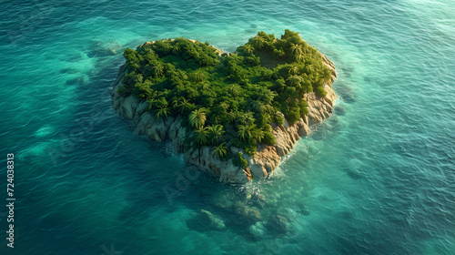 heart shaped island, generative ai