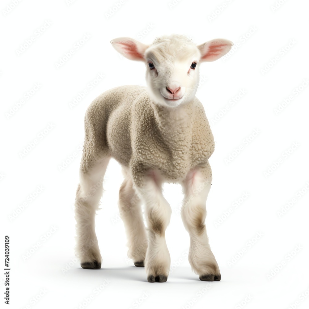 a lamb, studio light , isolated on white background a lamb, studio light , isolated on white background