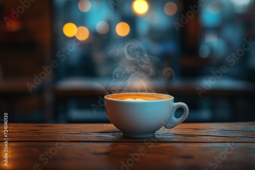 Steaming Cup of Hot Milk or Coffee 