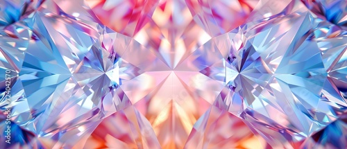 A geometric pink diamond pattern background, featuring both clear and colored diamonds in a harmonious, symmetric design. photo