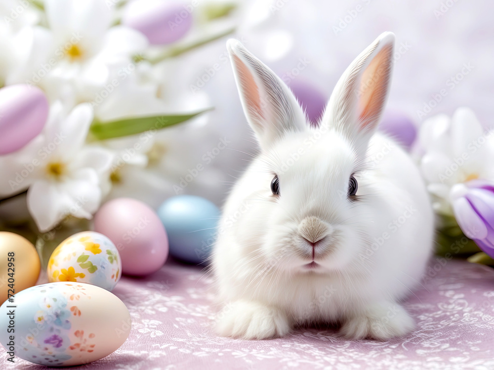 Easter, eggs. Easter cake. Easter rabbit. Easter decoration. Easter abstract blurred background. Holiday, symbol, celebration Easter, eggs. Easter cake. Easter rabbit. Easter decoration. Easter abstract blurred background. Holiday, symbol, celebration
