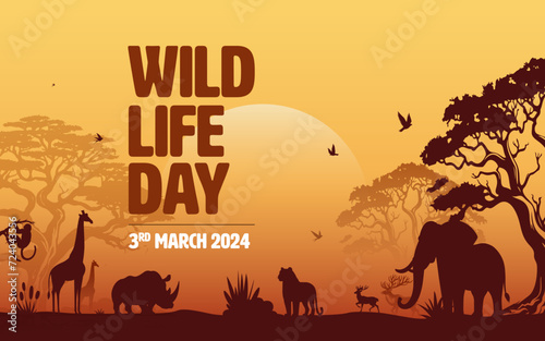 World Wildlife Day Vector Background Design