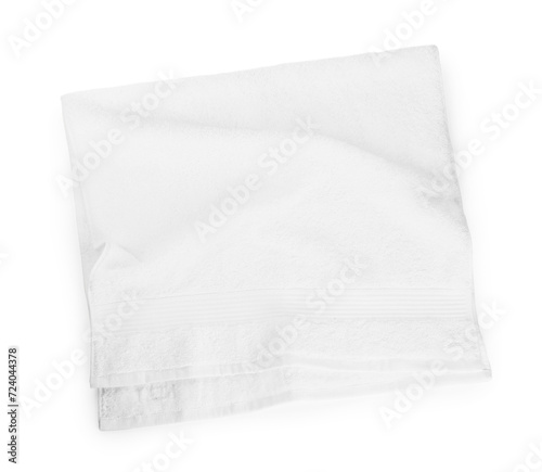 Terry towel isolated on white, top view