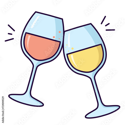 verre de rosé et verre de vin blanc