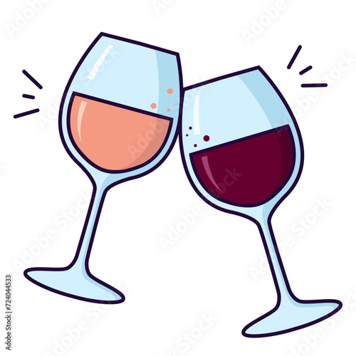 un verre de vin rosé et un verre de vin rouge